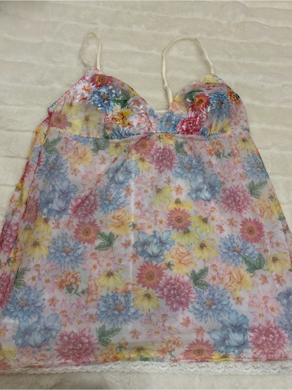 Triumph Sheer Floral Chemise in Pink, Blue & Yellow